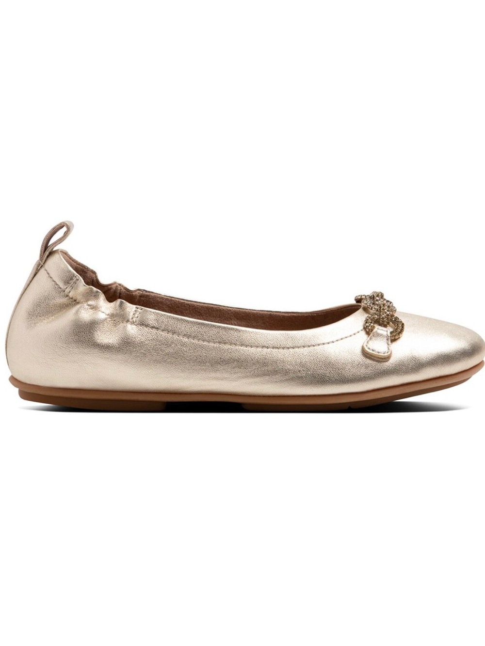 NEW FitFlop Allegro Sparkle Ballet Flat in Platino
